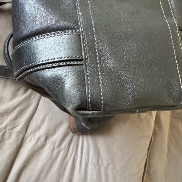 Coach Brown and Black Leather Tote Bag - Picture 6 of 9